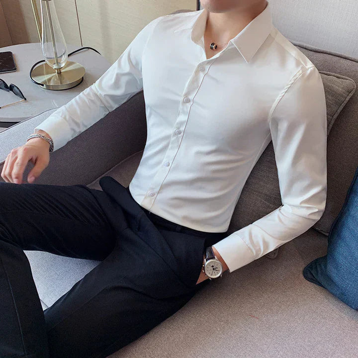 WW | Herren Business Hemd Mit Schlanker Passform Und Quadratischem Kragen
