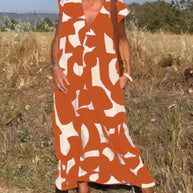 Amara™ - Maxikleid mit Print und V-Ausschnitt