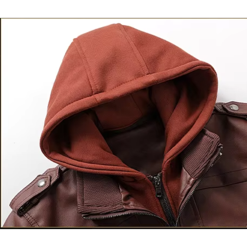 WW | Lederjacke Herren Mit Reißverschluss, Klassische Jacke Aus Echtleder