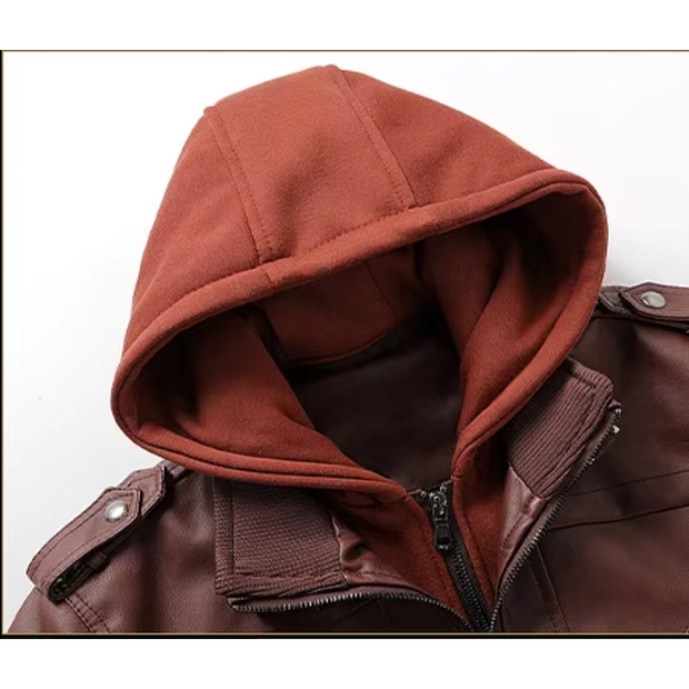 WW | Lederjacke Herren Mit Reißverschluss, Klassische Jacke Aus Echtleder