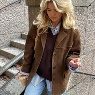 WW | Oversize Brauner Wildleder Trenchcoat Mit