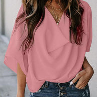 WW | Lässige Bluse mit V-Ausschnitt für Frauen