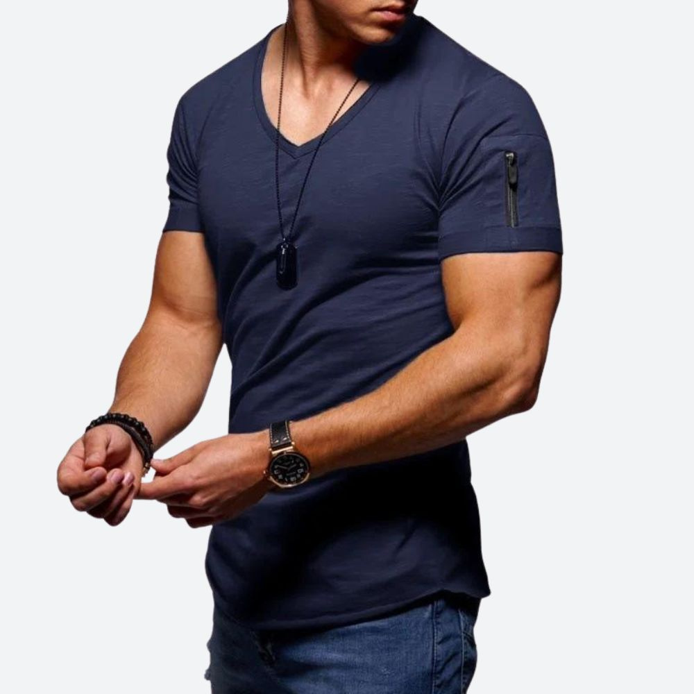 WW | Herren Muskel T-Shirt Mit V-Ausschnitt