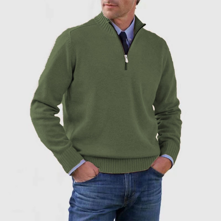 W&W Mode | Herrenpullover Mit Halbem Reißverschluss
