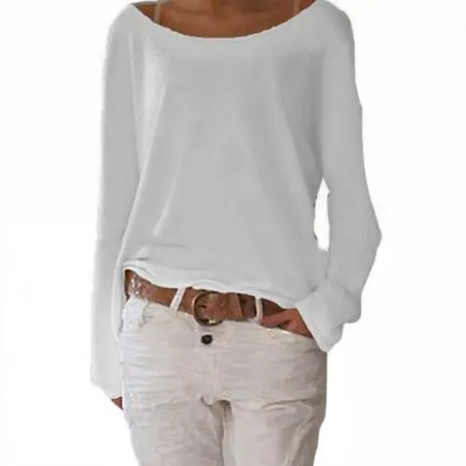 WW | gelbes Sweatshirt mit Rundhalsausschnitt, schlicht und schmal