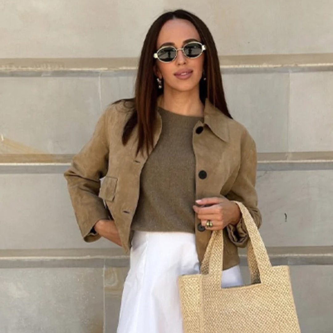 W&W Mode | Beige Lederjacke