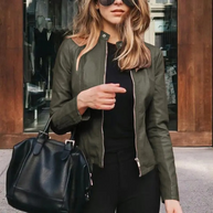 WW - Damen Leder Motorradjacke
