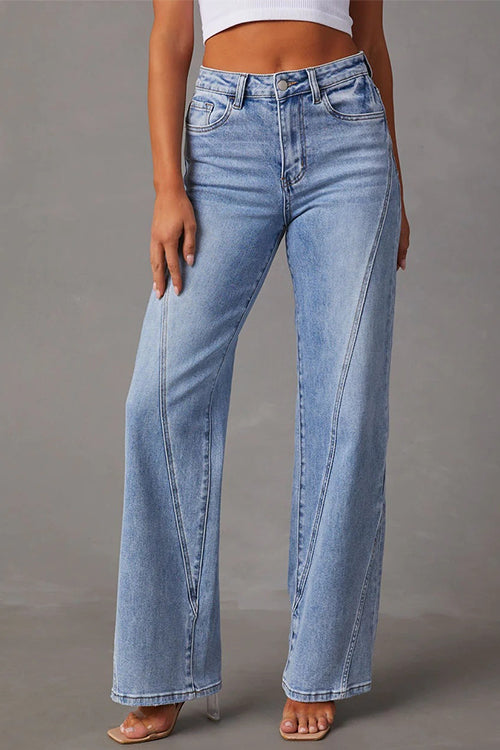 W&W Mode | Rosiedress Zeitlose Zerlegte Gerade Bein Splice Jeans