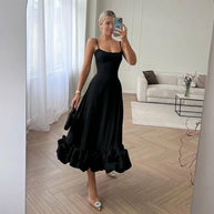 WW | Volant-Bustier-Midikleid