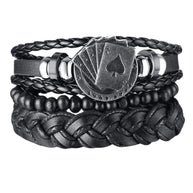 WW | Geflochtene Leder Wickelarmband Für Herren