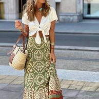 WW | Trendiger High Waist Rock Mit Geometrischem Muster