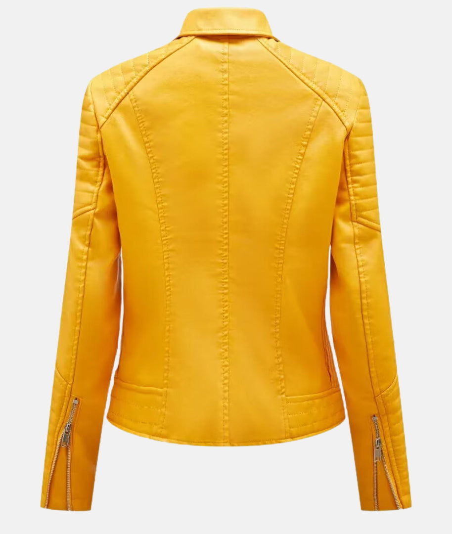 WW | Damen Lederjacke ohne Kapuze - Stilvolle Bikerjacke