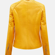 WW | Damen Lederjacke ohne Kapuze - Stilvolle Bikerjacke
