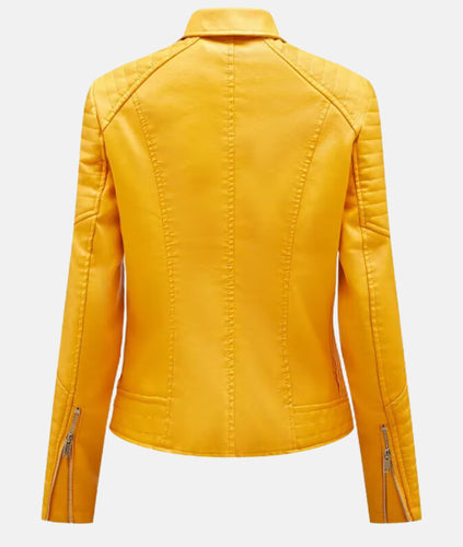 WW | Damen Lederjacke ohne Kapuze - Stilvolle Bikerjacke
