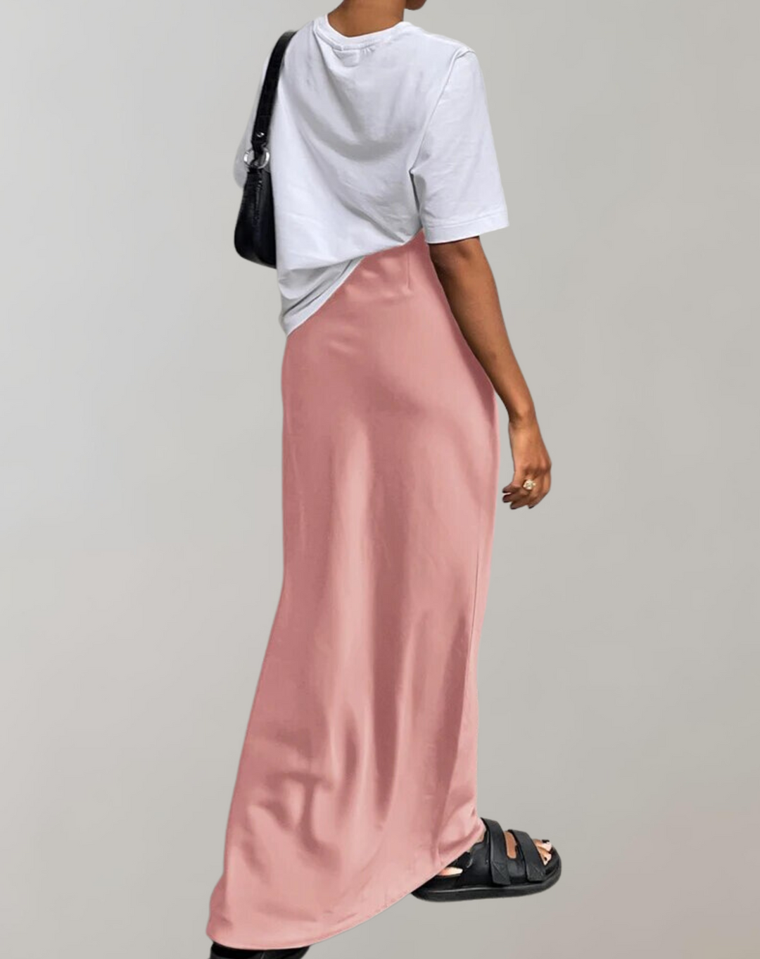 Damen Satin-Maxikleid in Trompetenform