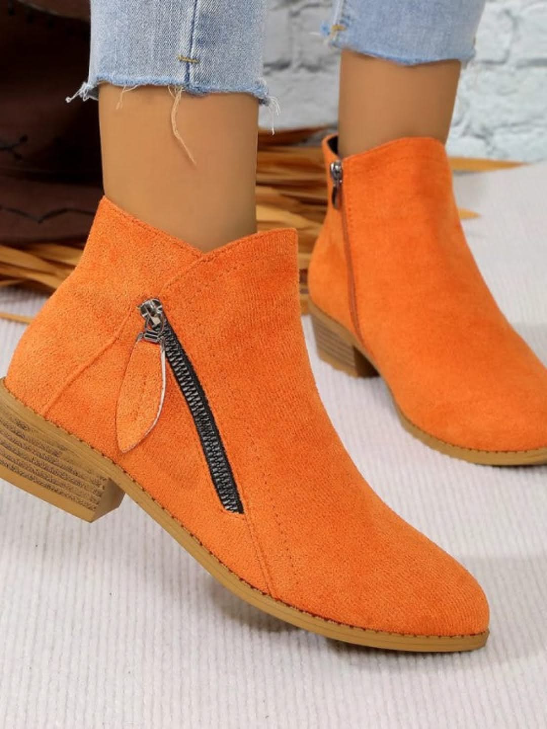 W&W Mode | Ankle Zipper Aus Wildleder Stil Chic Und Unübertroffener Komfort