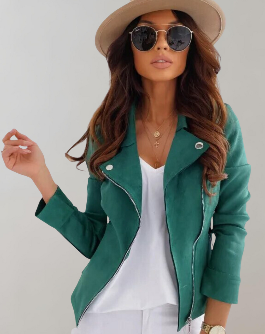 W&W Mode | Schlanke Kurze Jacke Mit Reißverschluss Oben