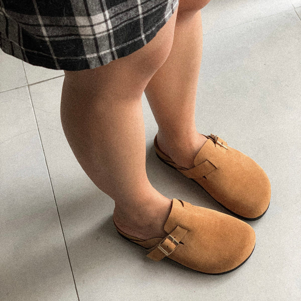 WW | Damenclogs - Braun - Qualitätsleder - Verstellbare Schnallen