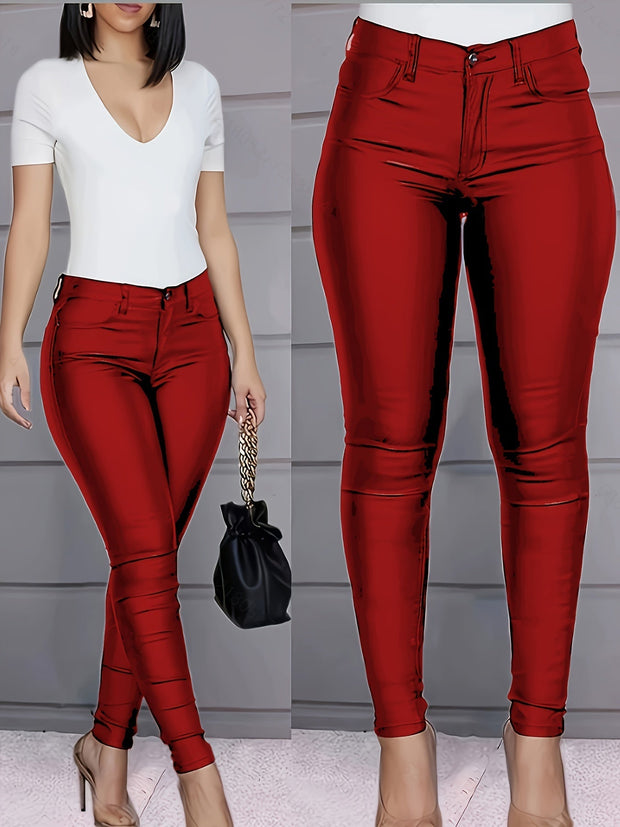 WW | Beschichtete Skinny Jeans Mit Hoher Taille