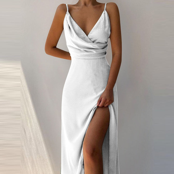 W&W Mode | V-Ausschnitt Midikleid Mit Druck Und Schlitz