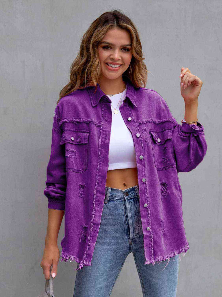 WW | Zerrissene Drop Shoulder Denim Jacke