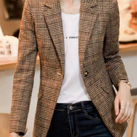 WW | Karierter Blazer Mit Revers Und Einem Knopf