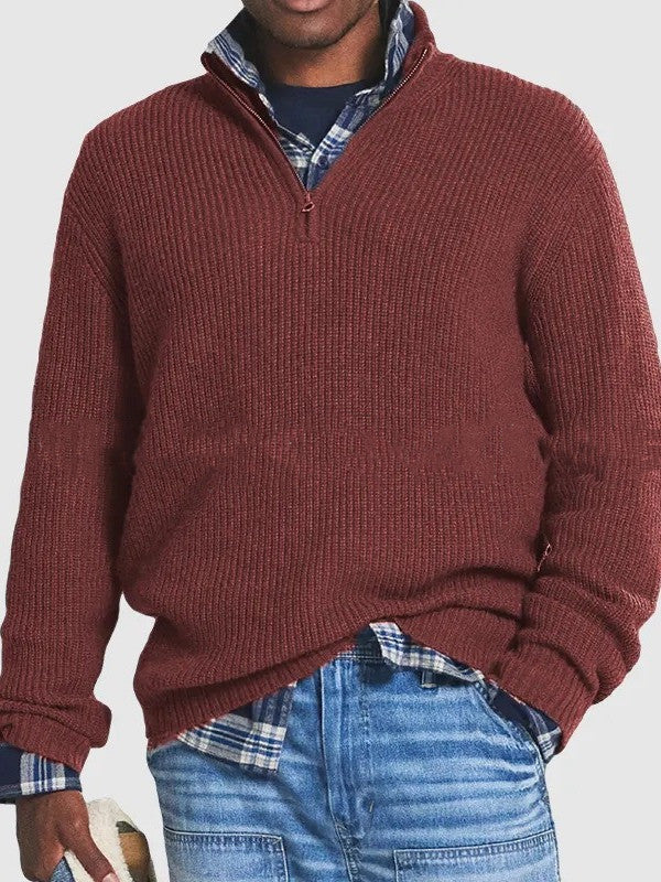 W&W Mode | Herren Pullover Mit Halbem Reißverschluss