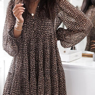 WW | Traum Tage Leopardenprint Babydoll Mini Kleid