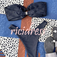 WW Bandeau-Bikini mit Ringausschnitt