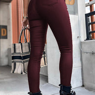 WW | Jingle High Rise Knopf Faux Leder Leggings