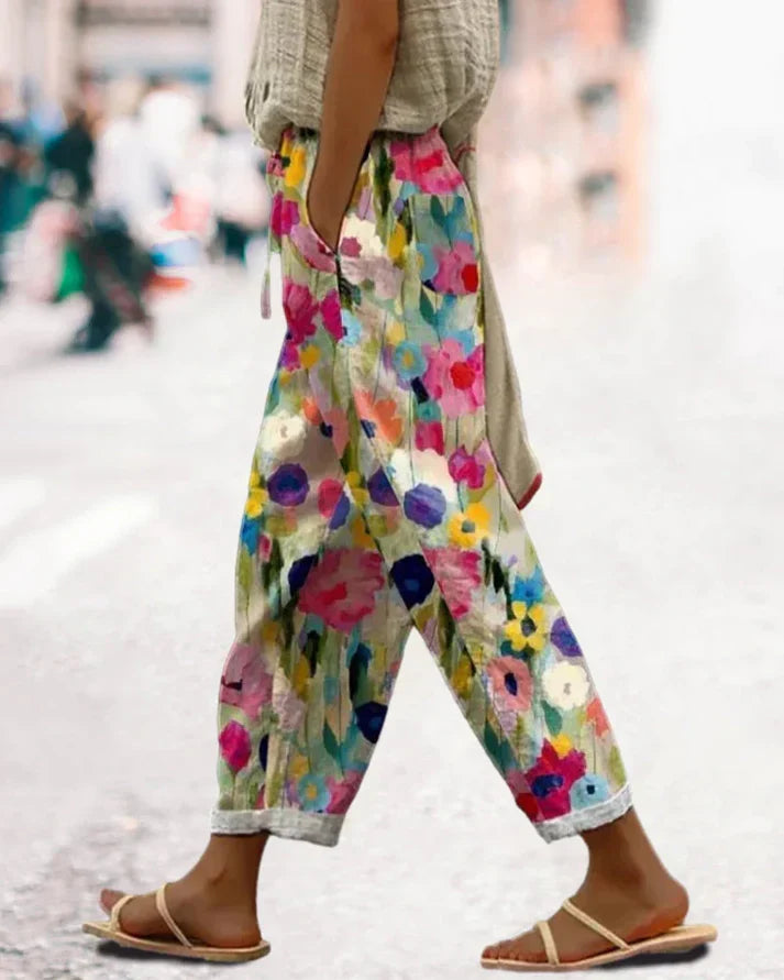 W&W Mode | Florale Hose Mit Weitem Bein Für Damen