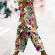 WW | Florale Hose Mit Weitem Bein Für Damen