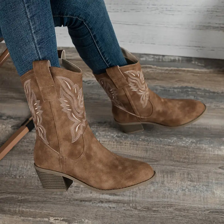 W&W Mode | Retro Ankle Boots Mit Dicker Ferse