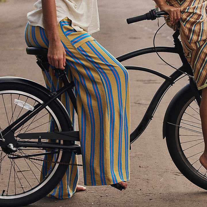 W&W Mode | Legere Gestreifte Weite Hose Für Frauen