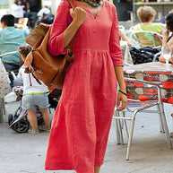 WW | Elegante Leinen Tunika Kleid - Stilvolles Leinen Kleid für einen Raffinierten Look