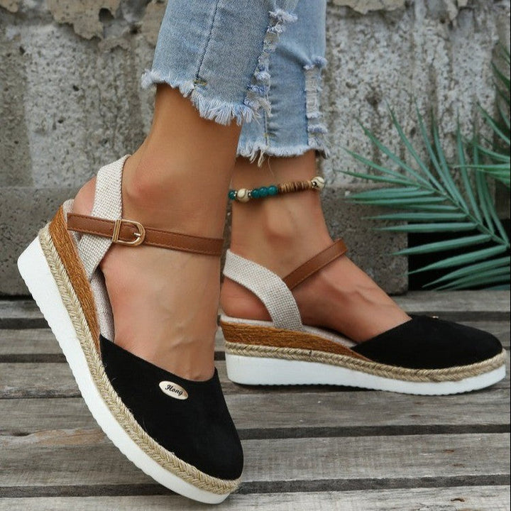 W&W Mode | Leichte Plattform Wedge Sandalen Aus Hanfseil