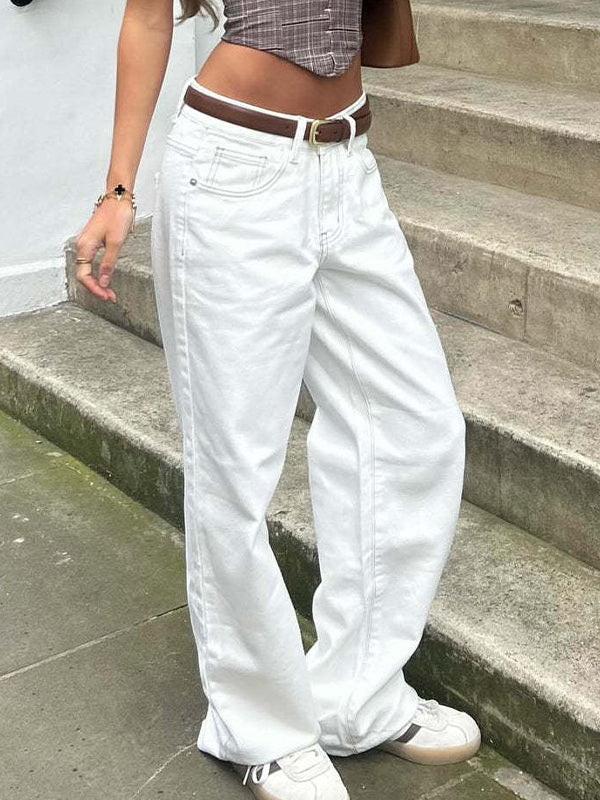 WW | Weinlese Vielseitige Schlichte Midriff Boyfriend Jeans