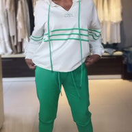 WW | Set aus gestreifter Hose und Kapuzenjacke