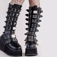 WW | Zip Up Chunky High Heel Stiefel