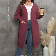 WW | Plus Size Langarm Taschen Cardigan