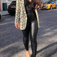 WW | Charmer Schlangenmuster Revers Lose Blazer