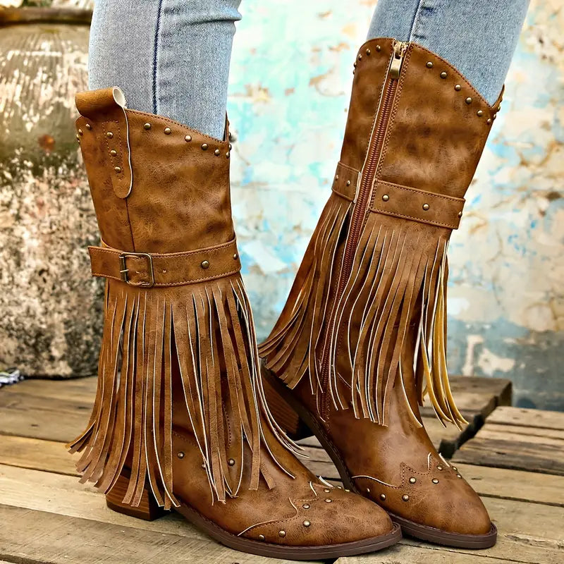 W&W Mode | Robuste Cowboy-Stiefel Mit Dicken Absätzen