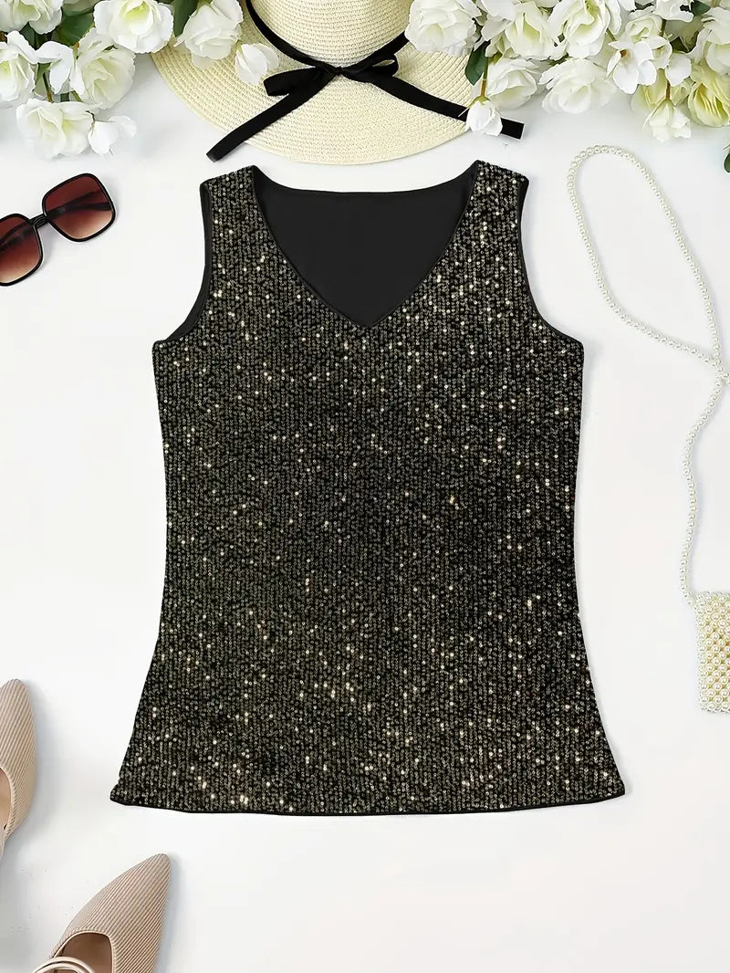 WW | Elegantes Ärmelloses Top mit Pailletten