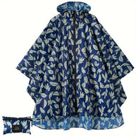 WW | Sportliche Damen Regenponcho Mit Kapuze Und Geometrischem Muster
