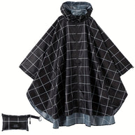 WW | Sportliche Damen Regenponcho Mit Kapuze Und Geometrischem Muster