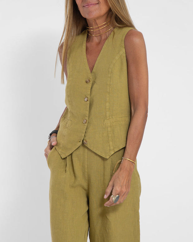 WW | Damen Elegantes 2-teiliges Leinenset