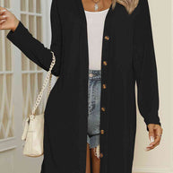 WW | V-Ausschnitt Knopf-Oben Langarm Cardigan