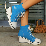 WW | Einfache Canvas Stiefeletten Mit Liebesmotiv