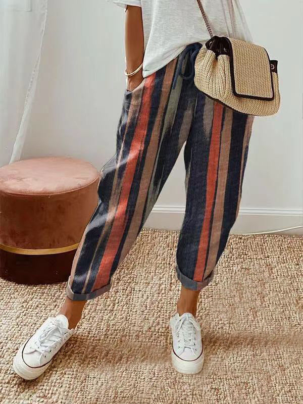 WW | Lässige Baumwoll Leinen Hose Für Damen