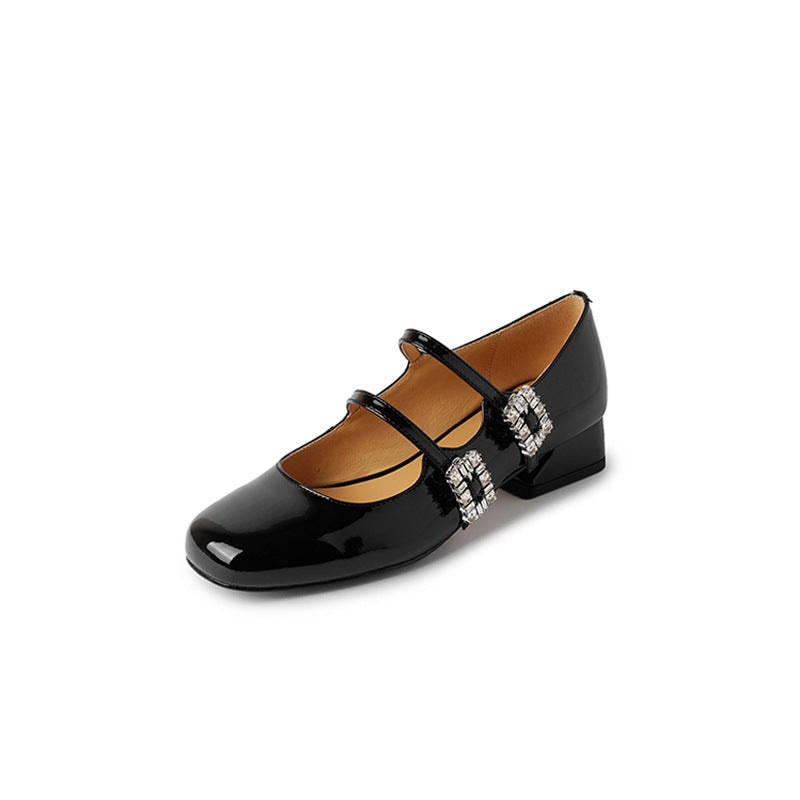 WW | Rund Kopf Chunky Absatz Niedrig Schnitt Bequeme Pumps